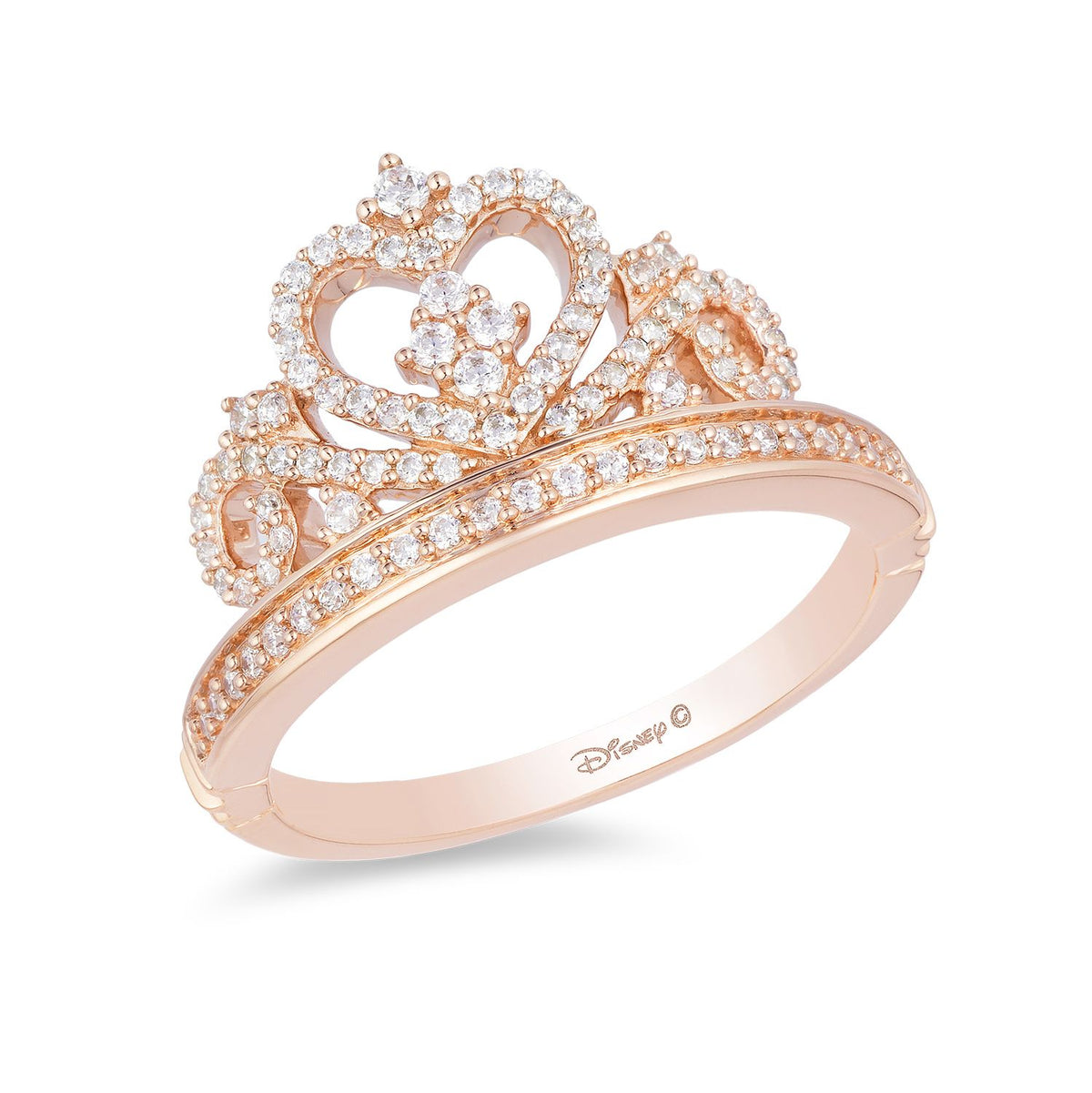 Disney Tiana Inspired Diamond & Peridot Tiara Ring 10K Yellow Gold 1/10  CTTW | Enchanted Disney Fine Jewelry